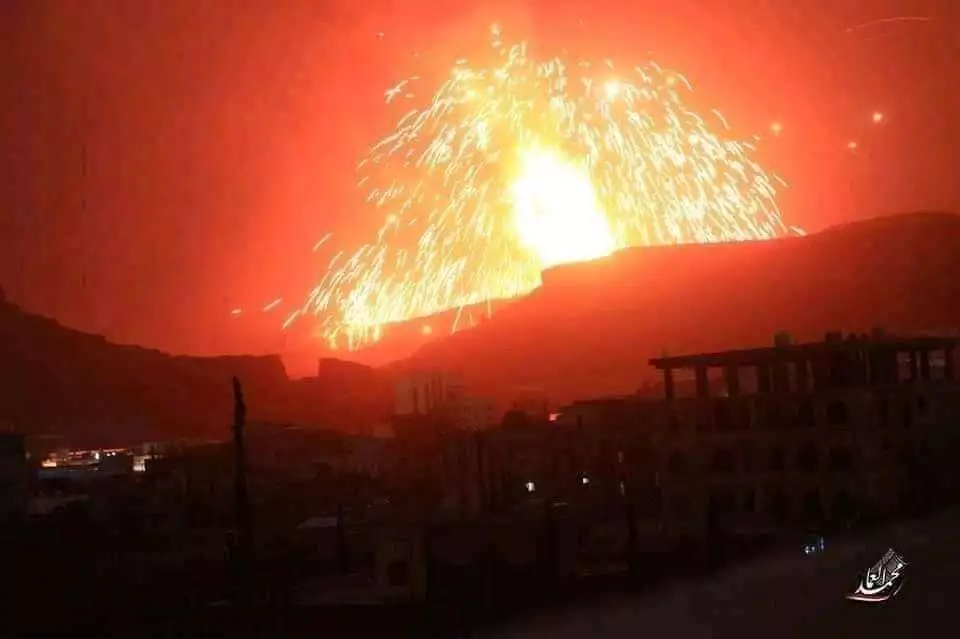 طيران التحالف يستهدف مسقط رأس الرئيس علي صالح في صنعاء