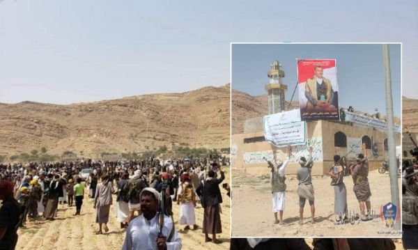 في تحدي صريح للسلالة ..قبيلة يمنية ترفع صورة شيحها على احد مساجد عمران